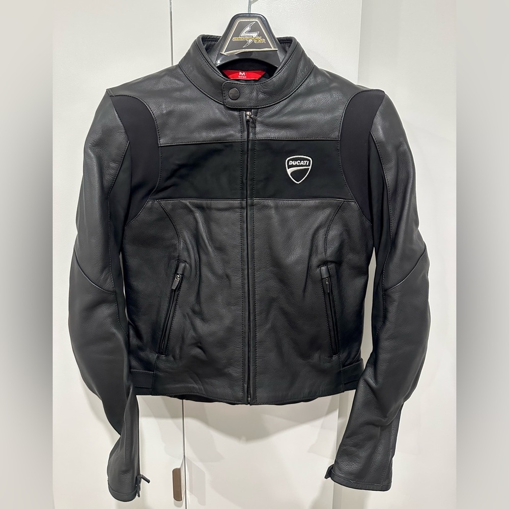 Ducati By Rev'it! Revit Women's Leather Motorcycle Jacket Black Grey Medium M